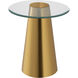 Cone 18 X 17 inch Brass with Clear Accent Table