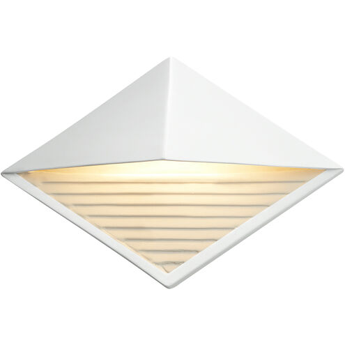 Ambiance LED 12 inch Gloss White ADA Wall Sconce Wall Light, Diamond