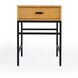 Hans 1 Drawer Wood and Iron End Table in Light Brown