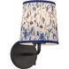 Alora Mood Scout 1 Light 6 inch Matte Black and Blue Linen Wall/Vanity Light Wall Light
