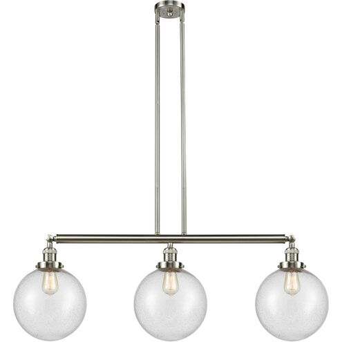 Franklin Restoration X-Large Beacon LED 42 inch Brushed Satin Nickel Island Light Ceiling Light in Seedy Glass, Franklin Restoration