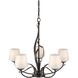 Flora 5 Light 26.7 inch Oil Rubbed Bronze Chandelier Ceiling Light in Opal