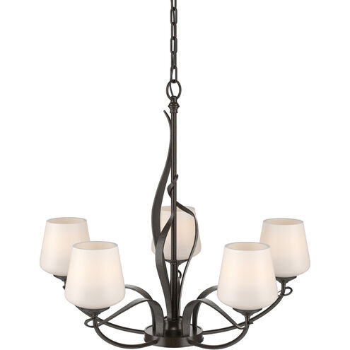 Flora 5 Light 26.7 inch Oil Rubbed Bronze Chandelier Ceiling Light in Opal