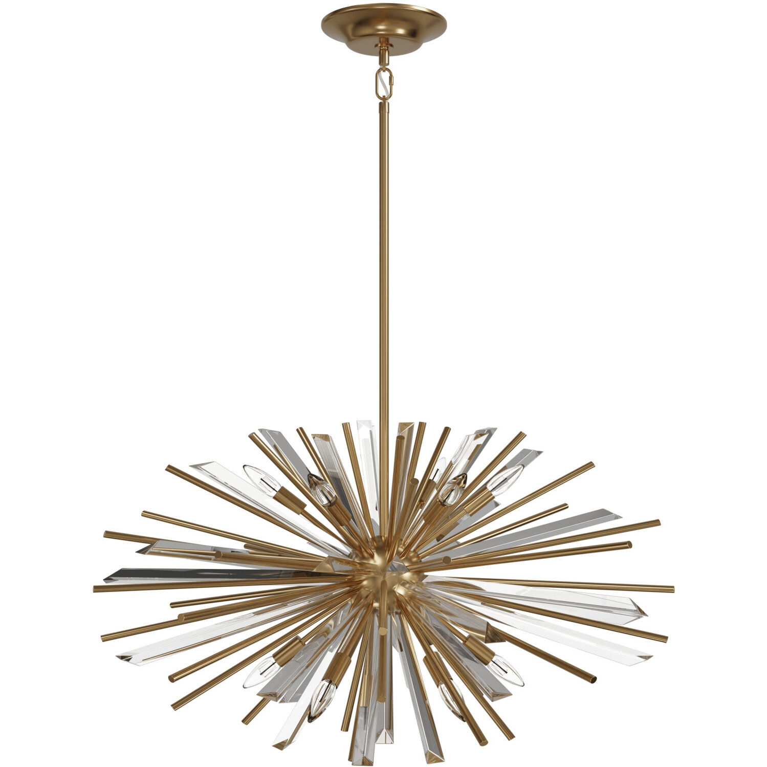 Palisades Ave. 8 Light 32 inch Aged Brass with Champagne Glass Chandelier Ceiling Light