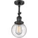 Franklin Restoration Beacon 1 Light 6 inch Matte Black Sconce Wall Light in Seedy Glass, Franklin Restoration