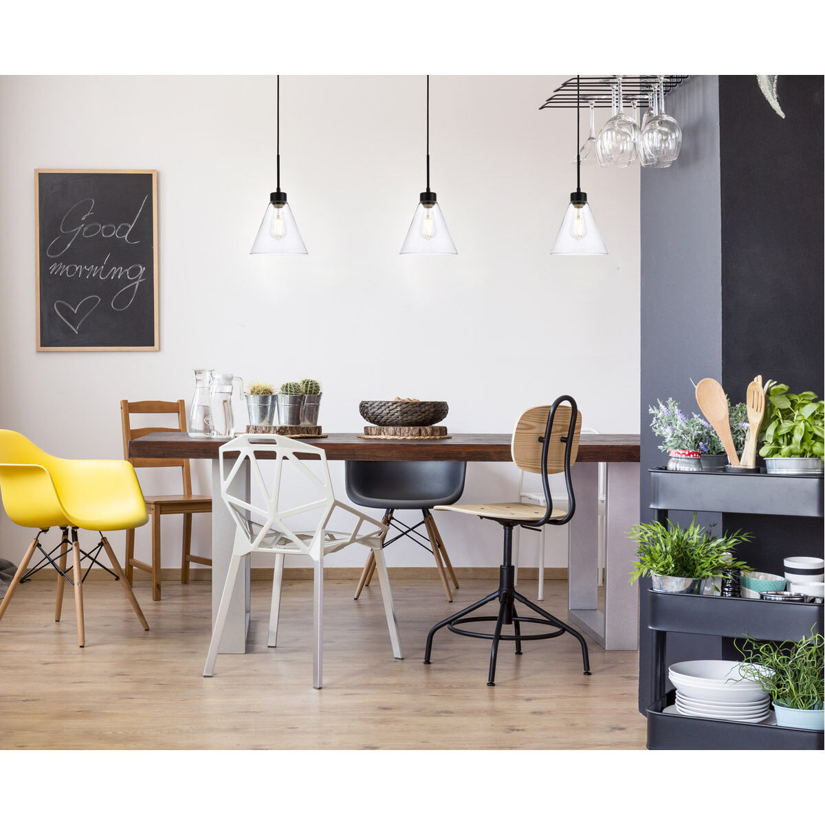 Mera 1 Light 8 inch Black Pendant Ceiling Light