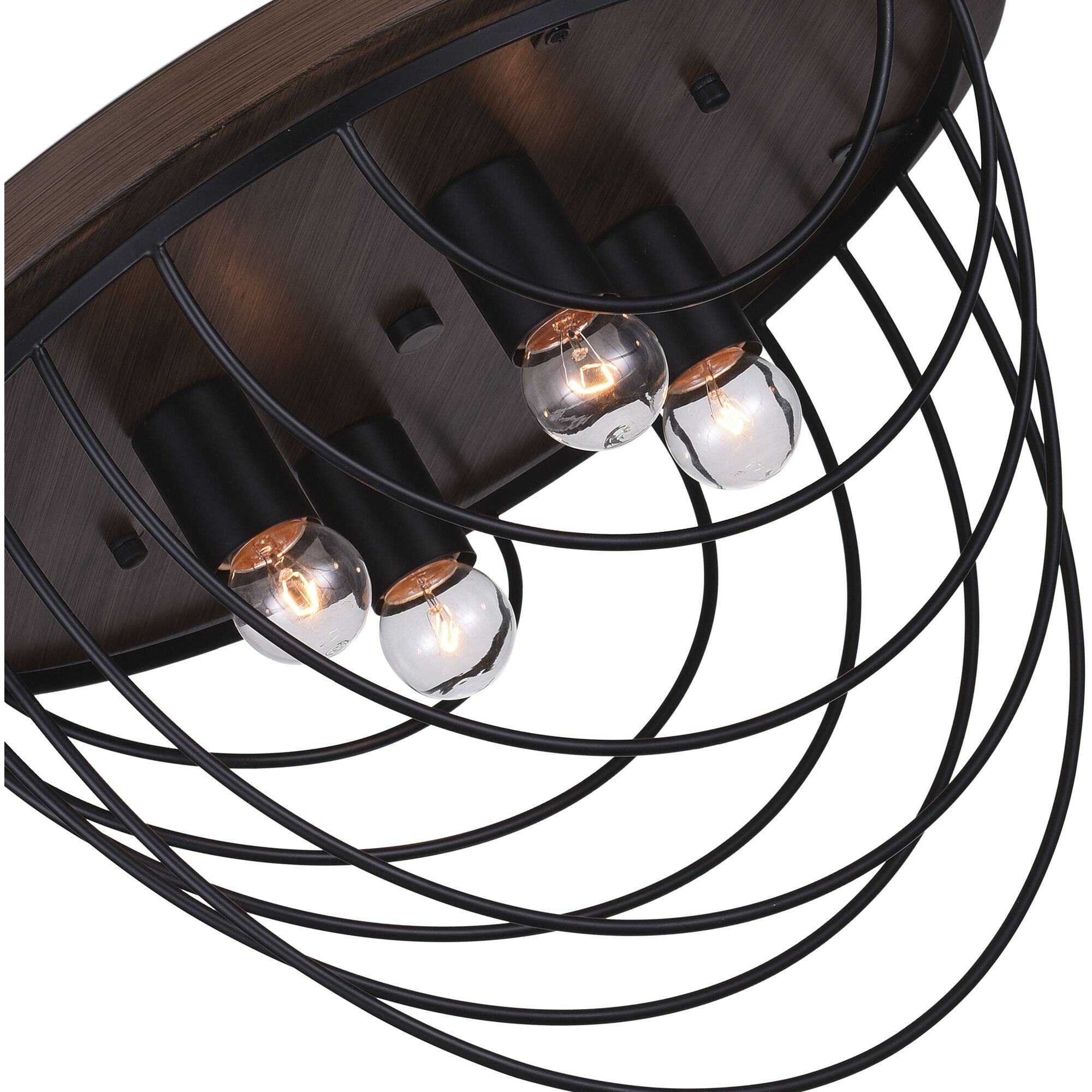 Gala 4 Light 18 inch Black Flush Mount Ceiling Light