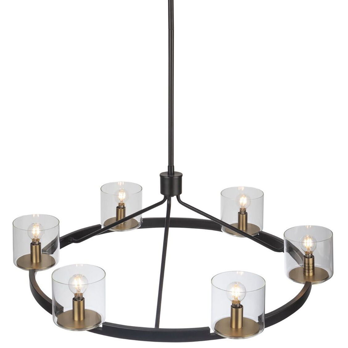 Salinas LED 29 inch Black and Brass Chandelier Ceiling Light