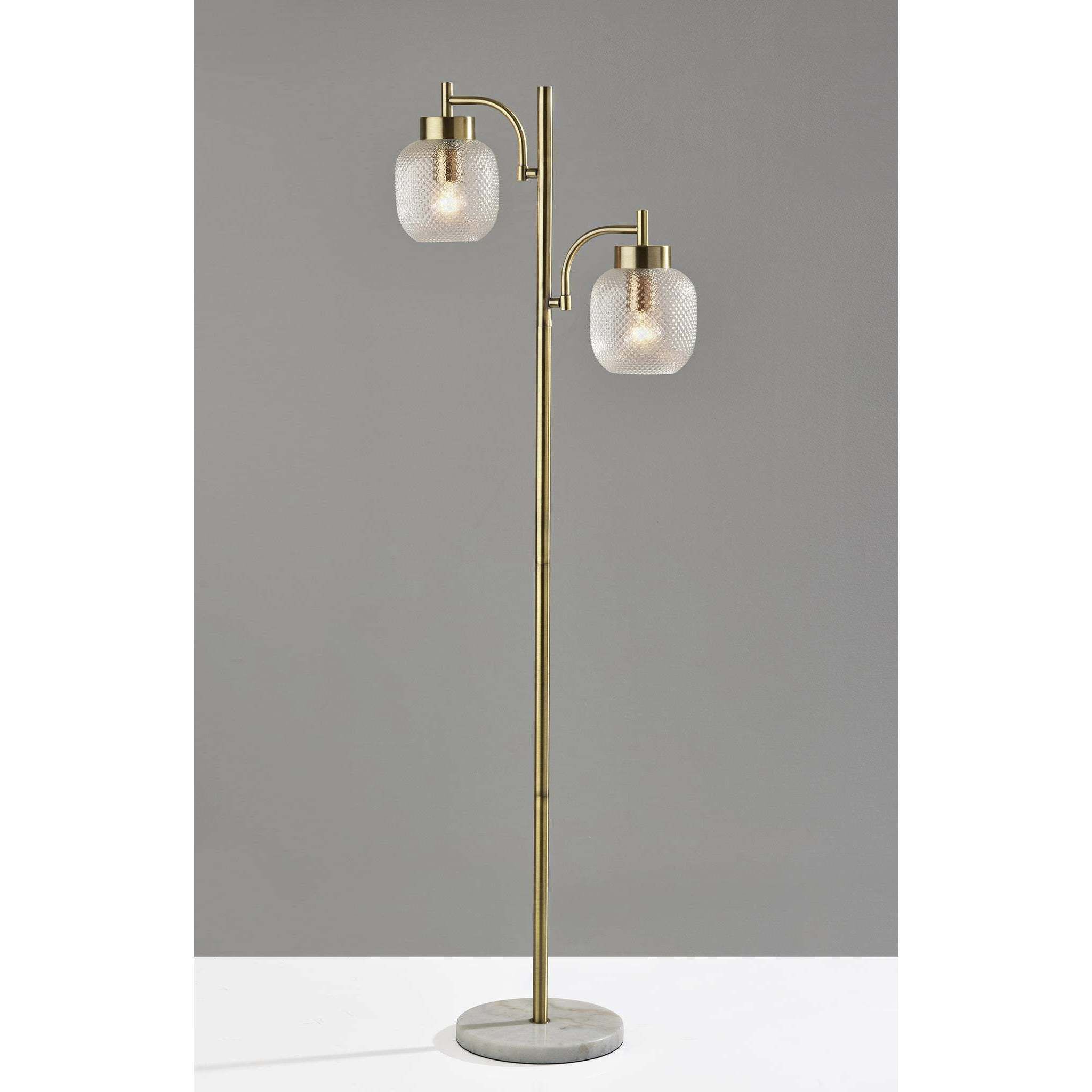 Natasha 62.25 inch 60.00 watt Antique Brass Floor Lamp Portable Light