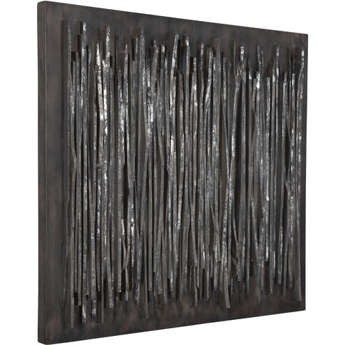 Emerge Fossil Gray with Silver Leaf Highlights Wooden Wall Decor