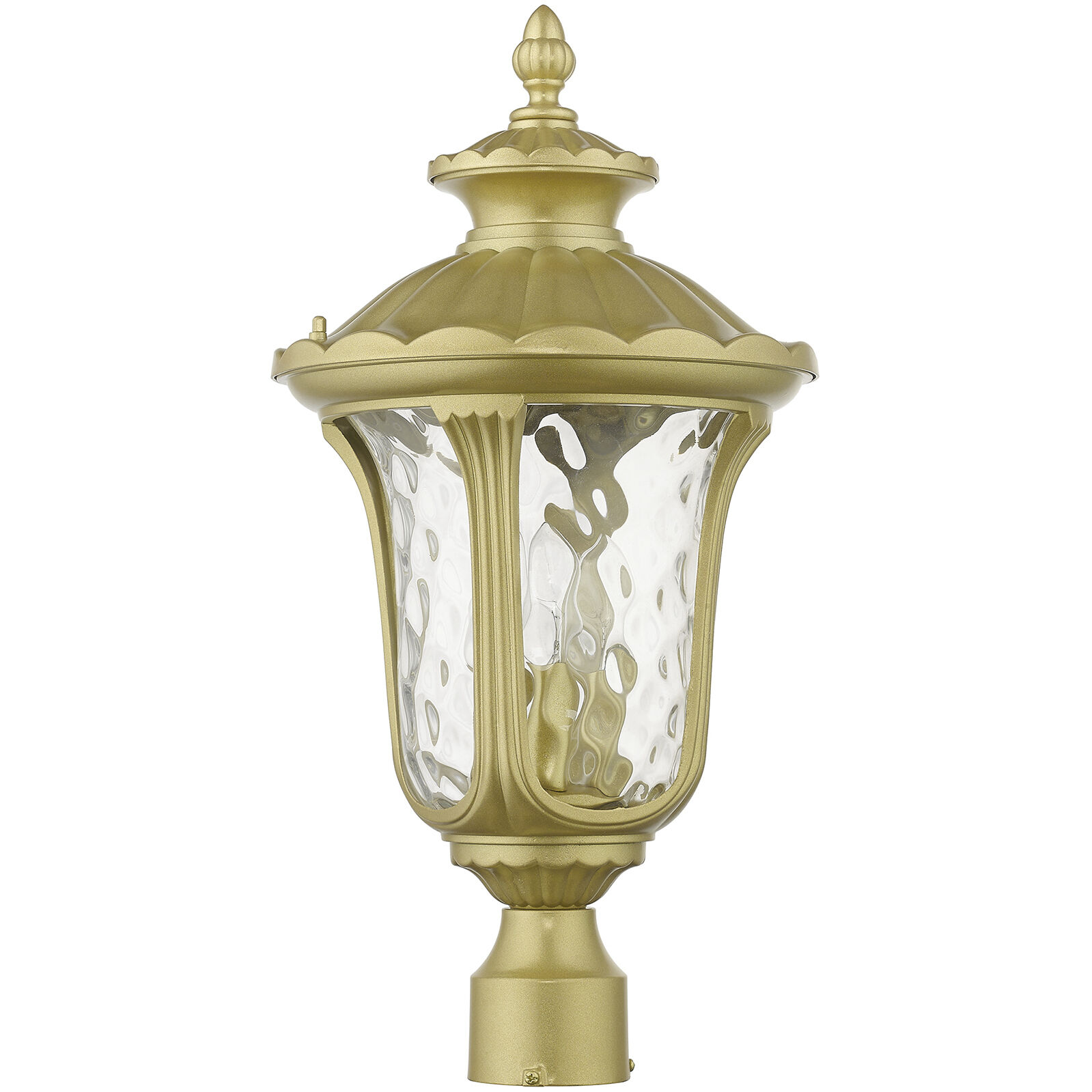 Oxford 3 Light 21.5 inch Soft Gold Outdoor Post Top Lantern, Large