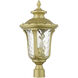 Oxford 3 Light 21.5 inch Soft Gold Outdoor Post Top Lantern, Large