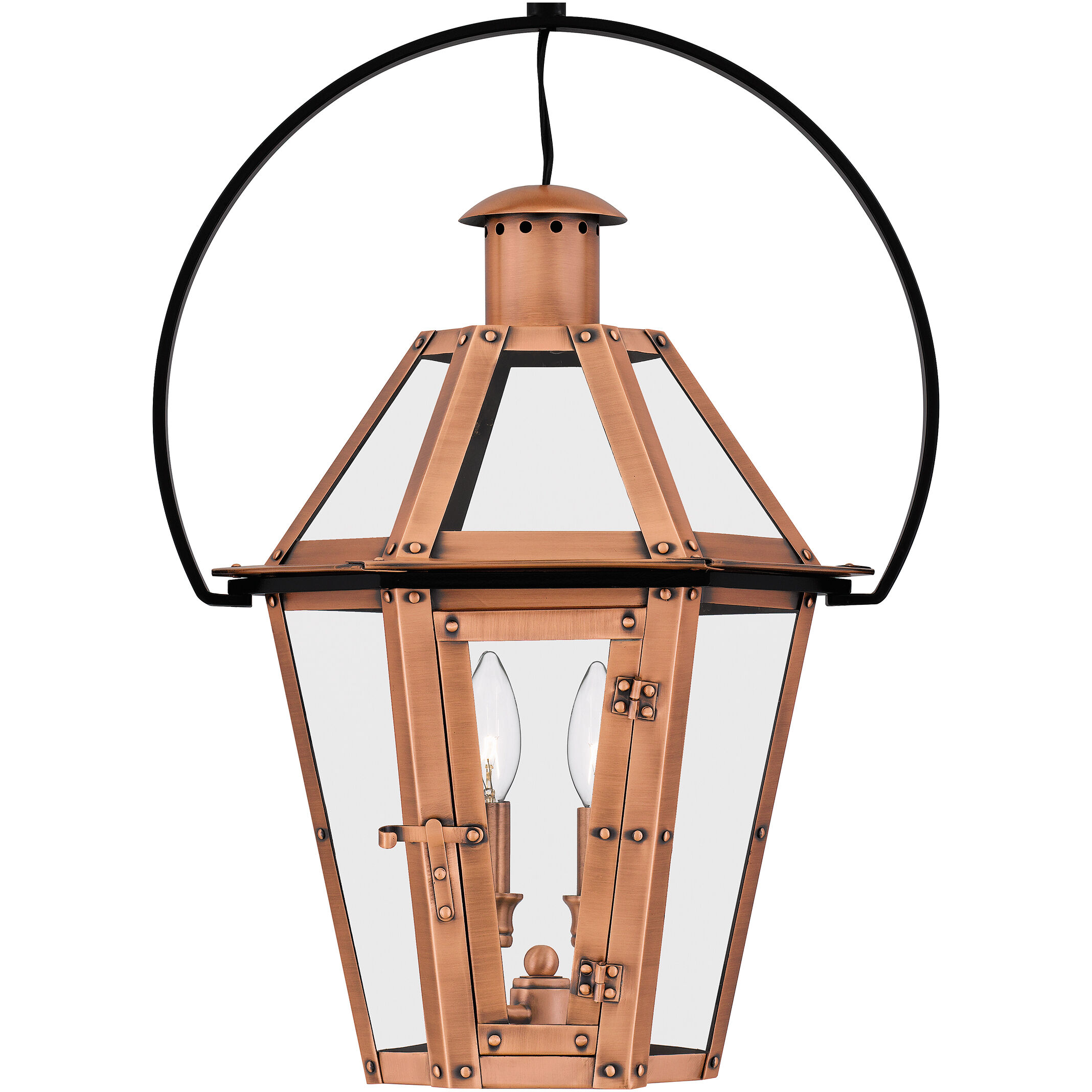 Burdett 2 Light 16 inch Aged Copper Outdoor Hanging Lantern