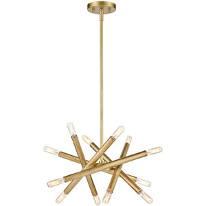 Mandelorian 12 Light 14 inch Aged Brass Sputnik Chandelier Ceiling Light