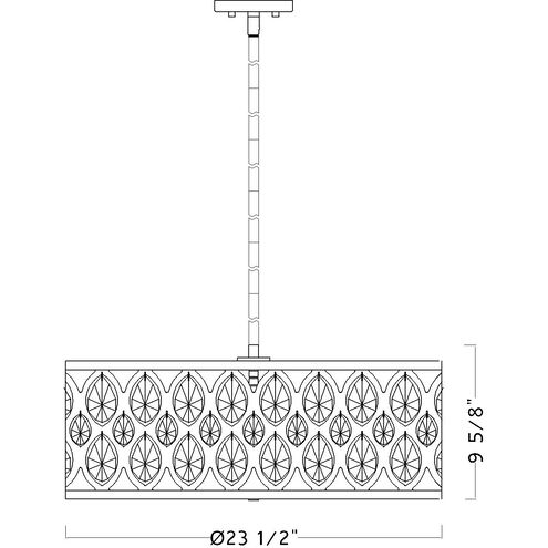 Dealey 5 Light 19.25 inch Matte Black Chandelier Ceiling Light