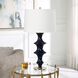 Coil 28.75 inch 150 watt Cobalt Gloss Glaze and Antique Brass Table Lamp Portable Light