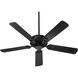 Estate Patio 52 inch Matte Black with Black Blades Outdoor Ceiling Fan in Light Kit Not Included