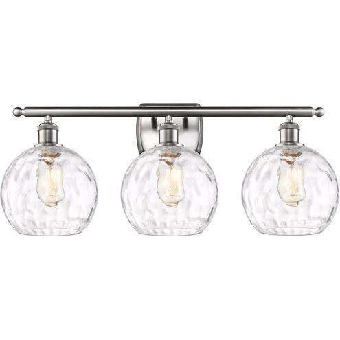 Ballston Athens Water Glass 3 Light 26 inch Brushed Satin Nickel Bath Vanity Light Wall Light