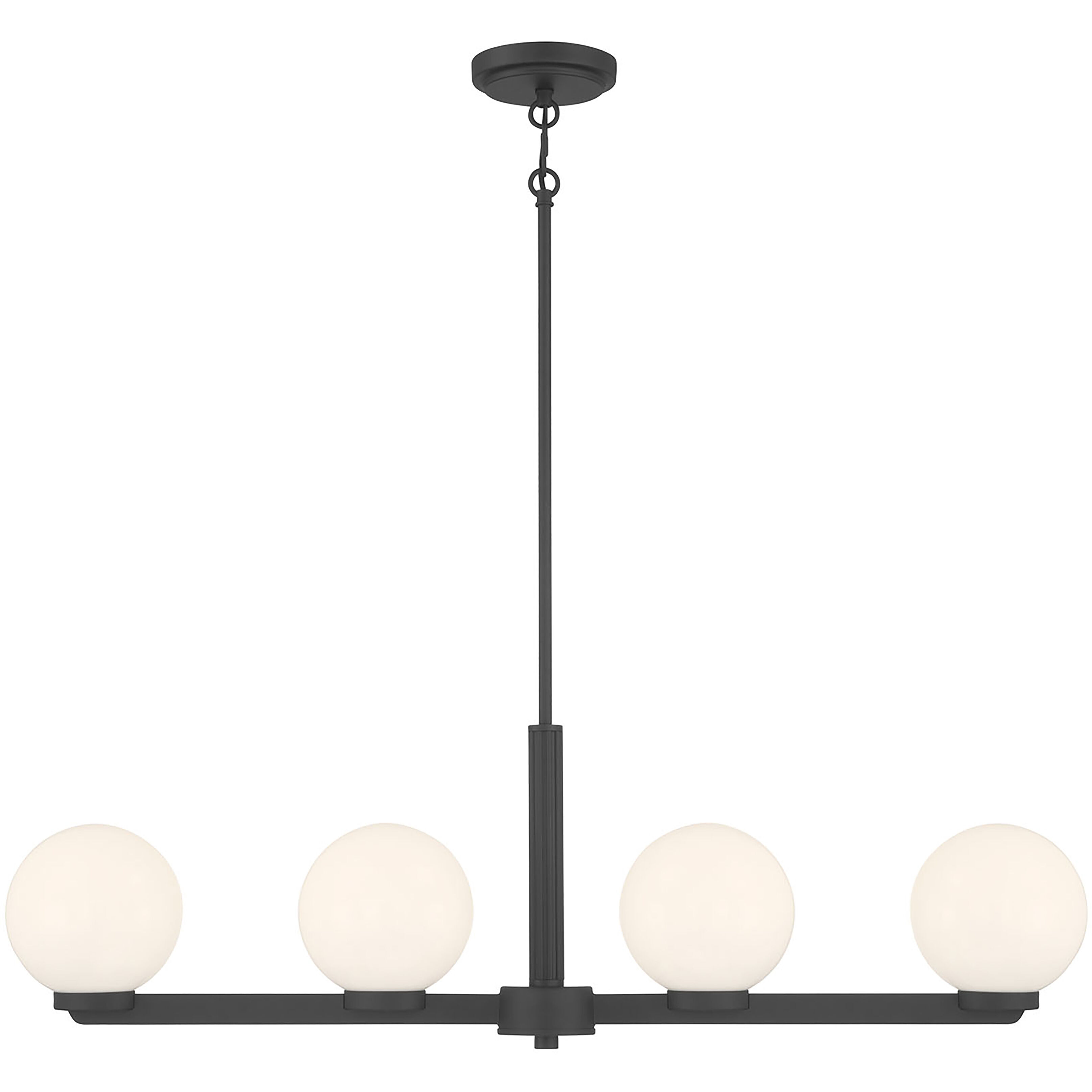 Ardeva 4 Light 36 inch Matte Black Linear Chandelier Ceiling Light
