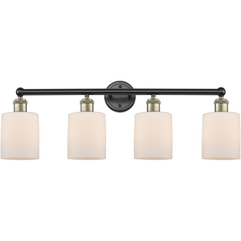 Cobbleskill 4 Light 32 inch Black Antique Brass Bath Vanity Light Wall Light in Matte White