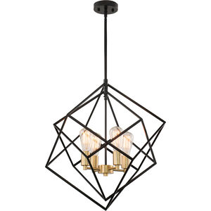 Rad LED 23.5 inch Black and Natural Brass Pendant Ceiling Light