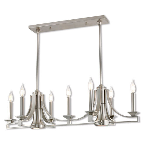 Trumbull 9 Light 36 inch Brushed Nickel Linear Chandelier Ceiling Light