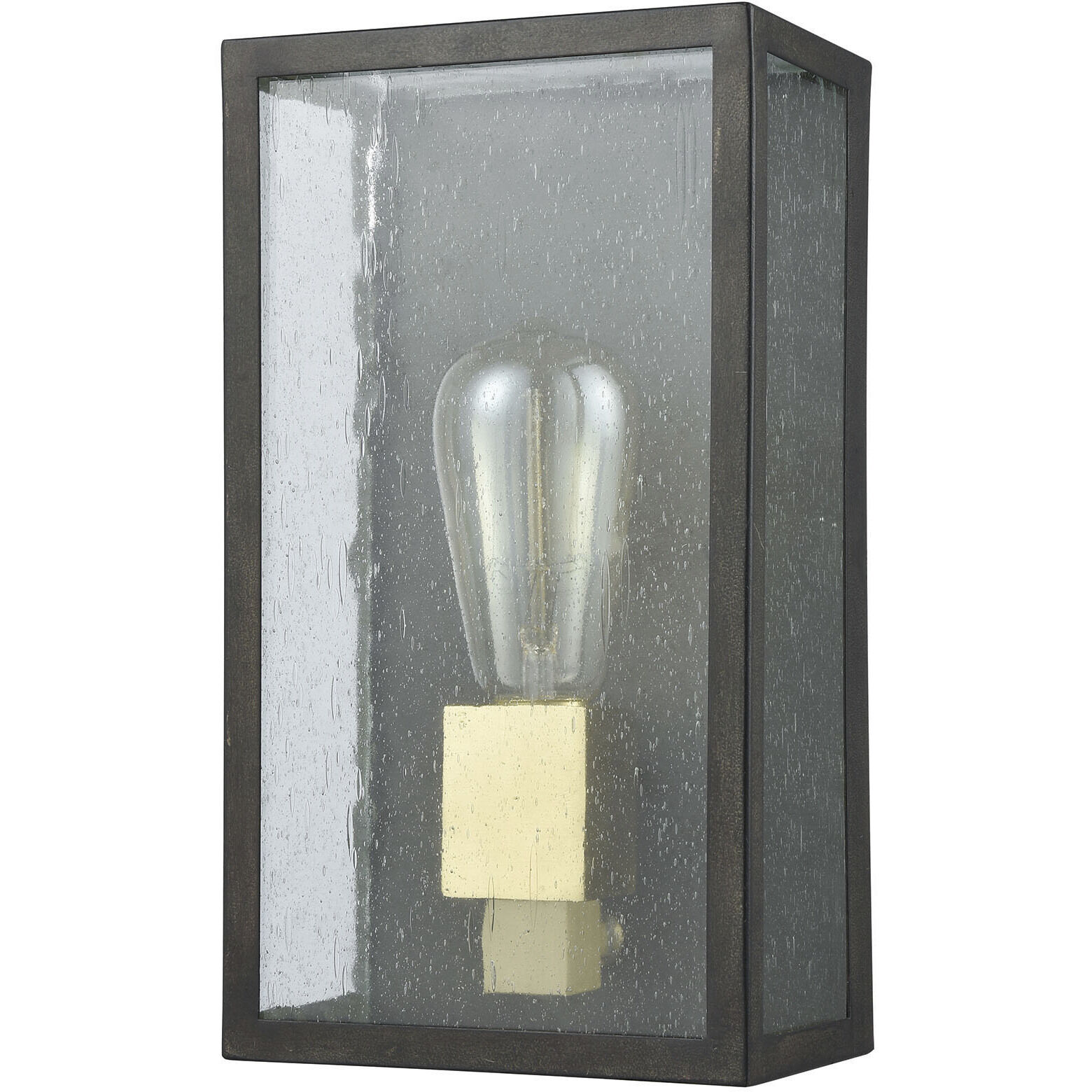 McKenzie 1 Light 11 inch Blackened Bronze with Brushed Brass Outdoor Wall Sconce