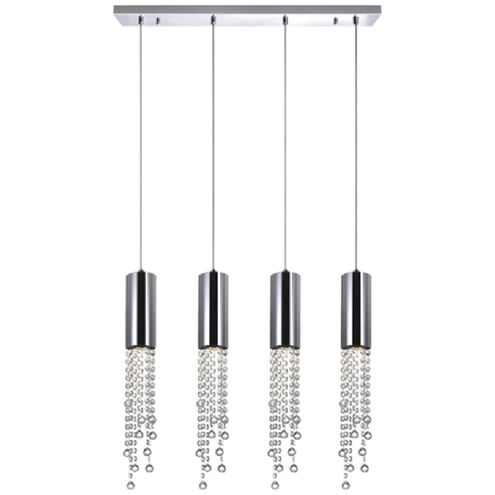 Extended 4 Light 5 inch Chrome Multi Light Pendant Ceiling Light