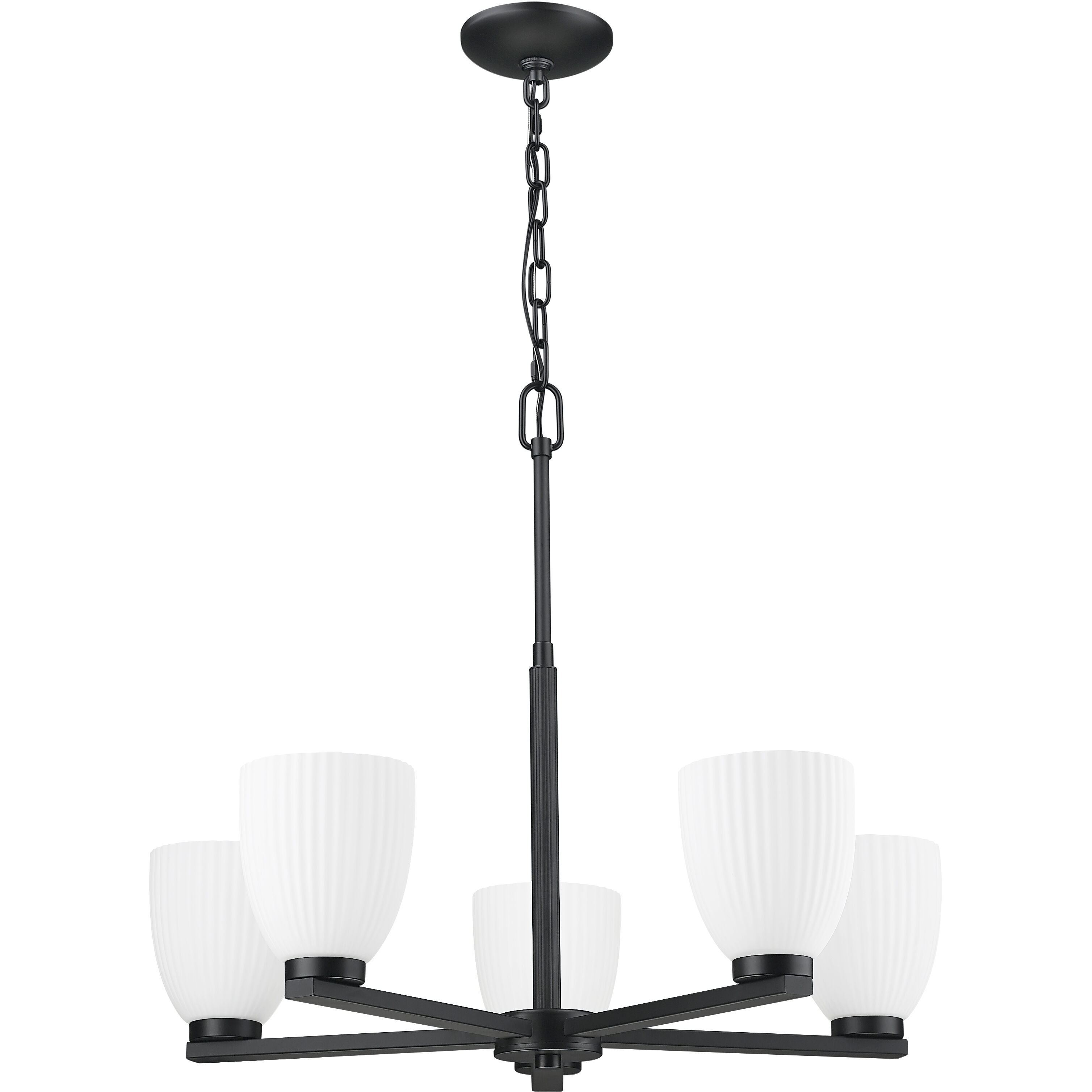 Naya 5 Light 25.25 inch Matte Black Chandelier Ceiling Light