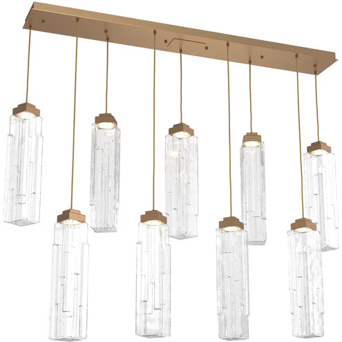 Ledgestone LED Novel Brass Linear Pendant Ceiling Light in 2700K LED, Multi-Pendant