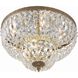 Waltham 4 Light 18 inch Olde Brass Flush Ceiling Light in Clear Hand Cut