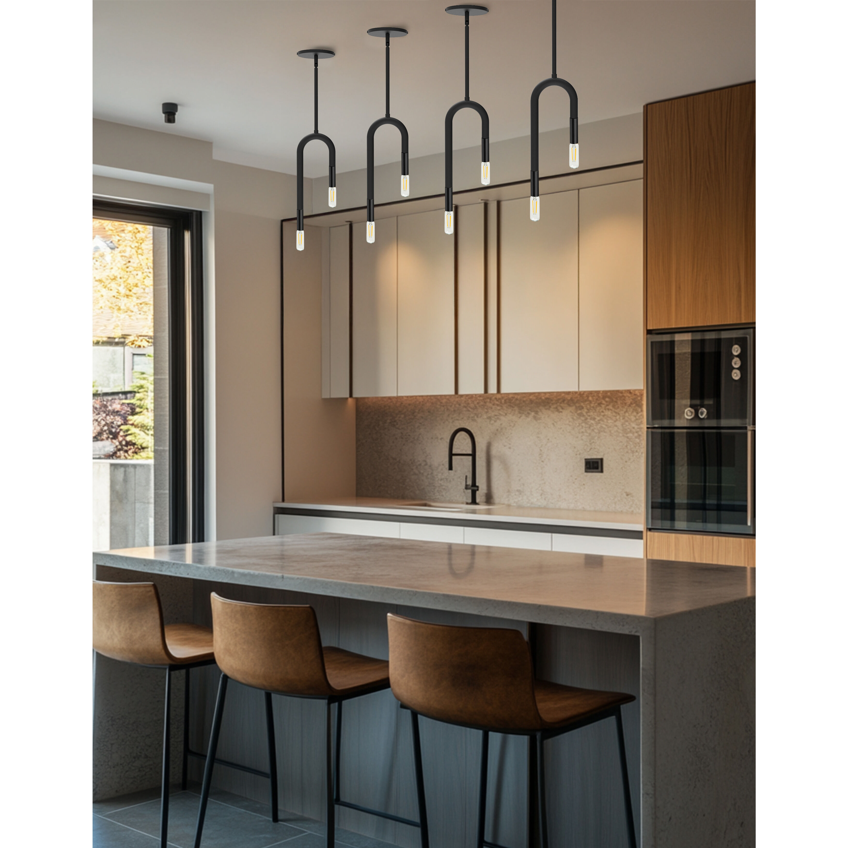 Wand 2 Light 5 inch Matte Black Pendant Ceiling Light