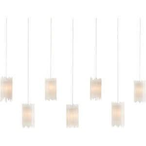 Escenia 7 Light 57 inch Frosted and Silver Multi-Drop Pendant Ceiling Light