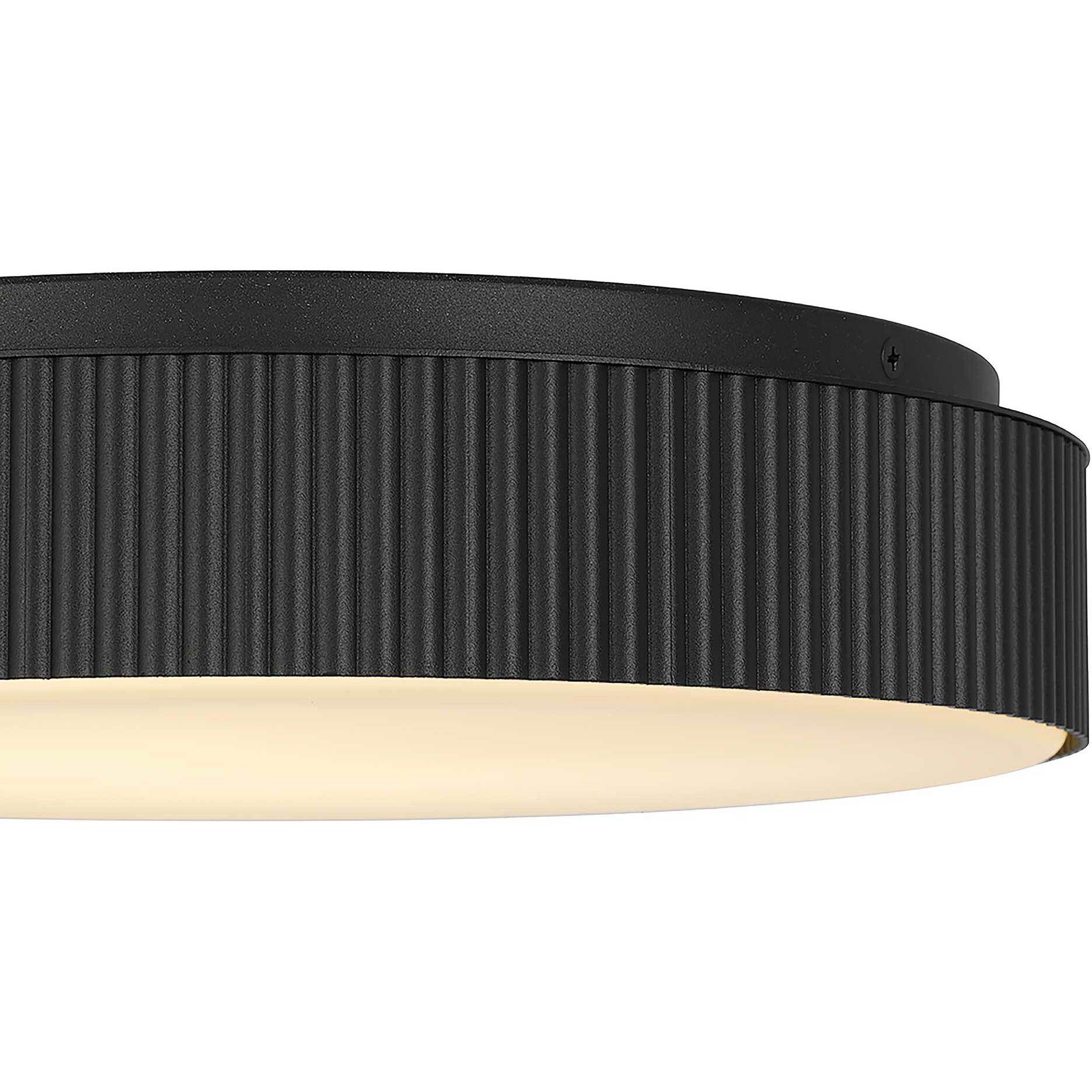 Channel LED 13 inch Sand Black Outdoor Flush Mount