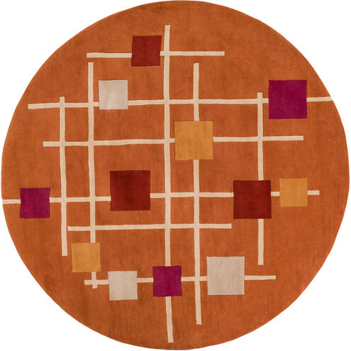 Forum 96 inch Orange and Red Area Rug, Wool
