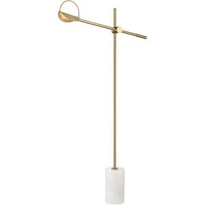 Orson 71 inch 7.00 watt Satin Brass with White Floor Lamp Portable Light