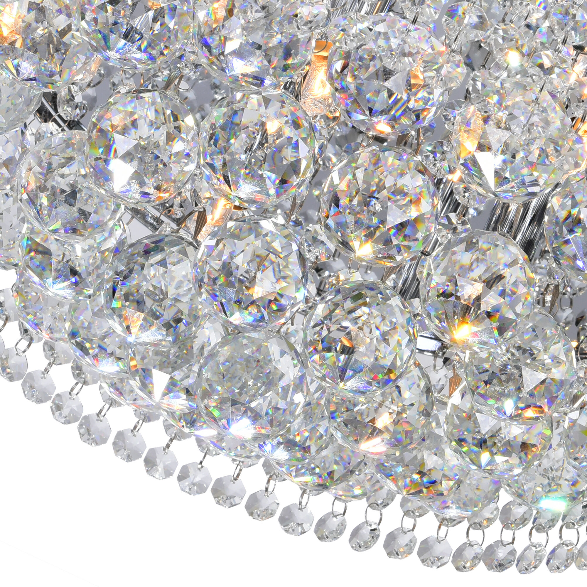 Cascade 6 Light 14 inch Chrome Drum Shade Flush Mount Ceiling Light