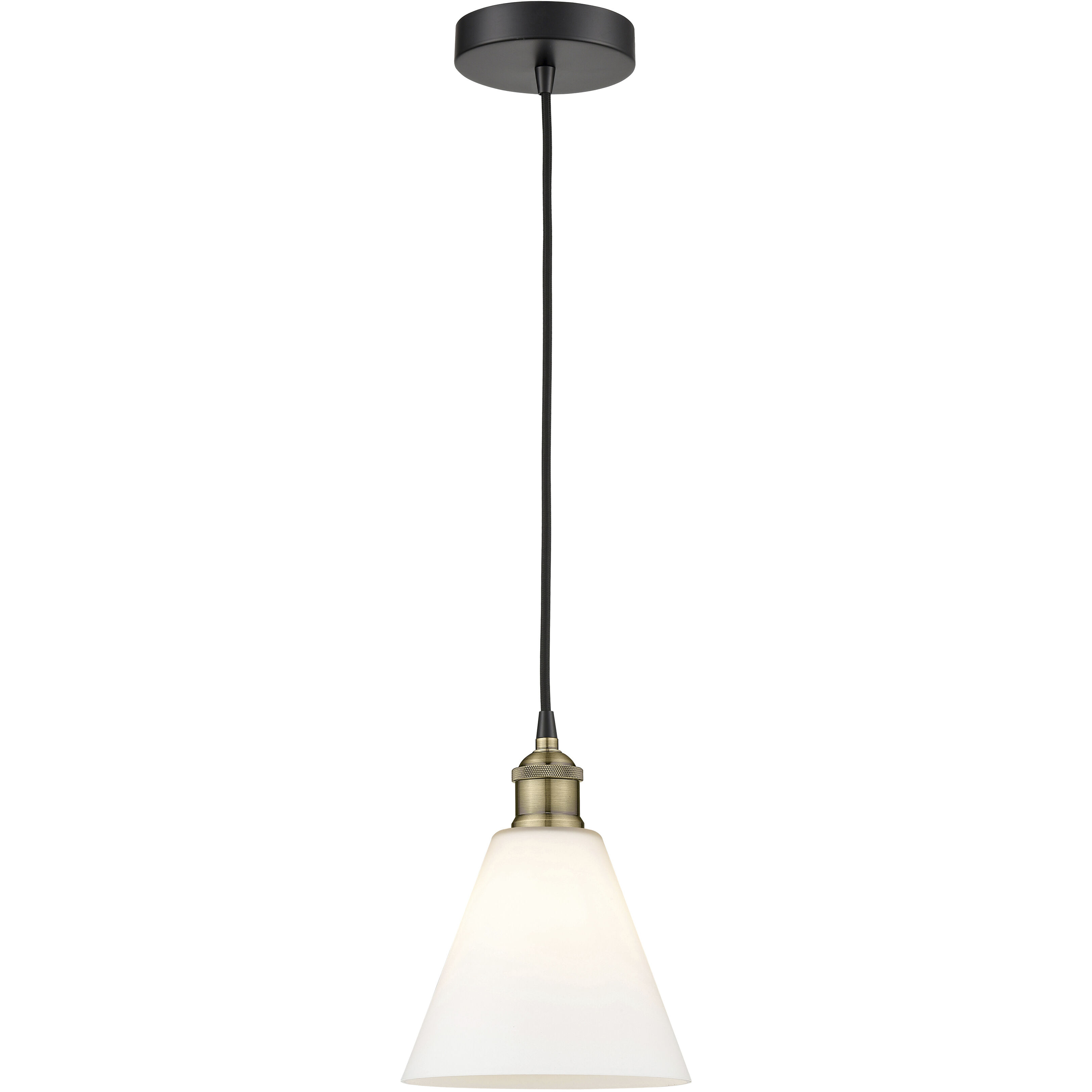 Berkshire 1 Light 8 inch Black Antique Brass Mini Pendant Ceiling Light