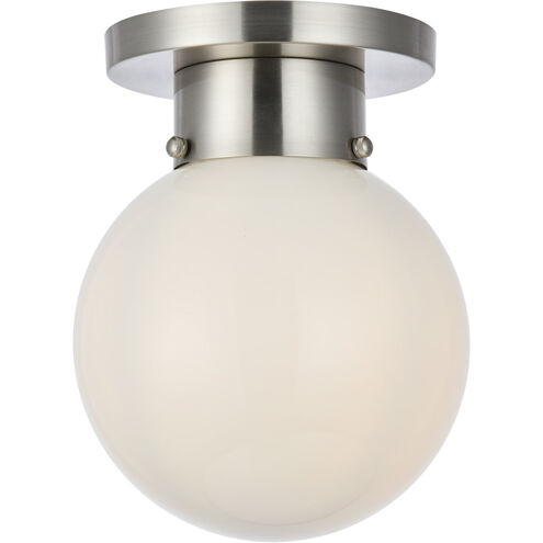 Gael 1 Light 8 inch Burnished Nickel and White Flush Mount Ceiling Light