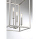Traditional 4 Light 12 inch Brushed Nickel Pendant Ceiling Light
