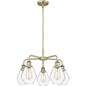 Cindyrella 5 Light 24 inch Antique Brass and Clear Chandelier Ceiling Light