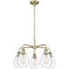 Cindyrella 5 Light 24 inch Antique Brass and Clear Chandelier Ceiling Light