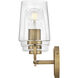 Kline 3 Light 23.75 inch Heritage Brass Bath Wall Light in Clear
