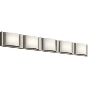Bretto LED 37.25 inch Brushed Nickel Bathroom Vanity Light Wall Light, 5 Arm or More