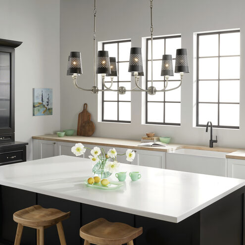 Adeena 8 Light 20.75 inch Classic Pewter Chandelier Linear Ceiling Light