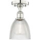 Castile 1 Light 6 inch Polished Nickel Flush Mount Ceiling Light in Clear
