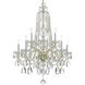 Traditional Crystal 10 Light 32 inch Polished Brass Chandelier Ceiling Light in Clear Hand Cut