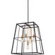 Keeley Calle 5 Light 22 inch Painted Bronze/Natural Brush Pendant Ceiling Light