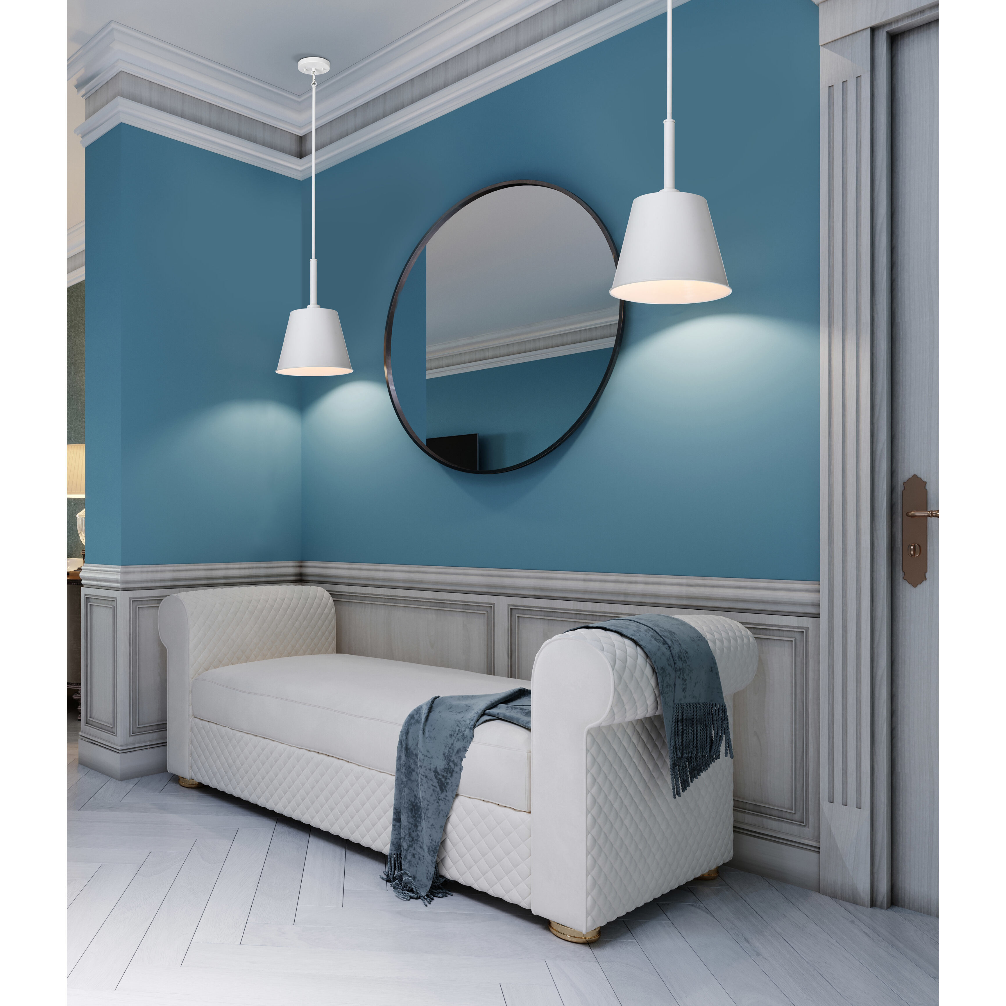 Alexis 1 Light 15 inch Matte White Pendant Ceiling Light