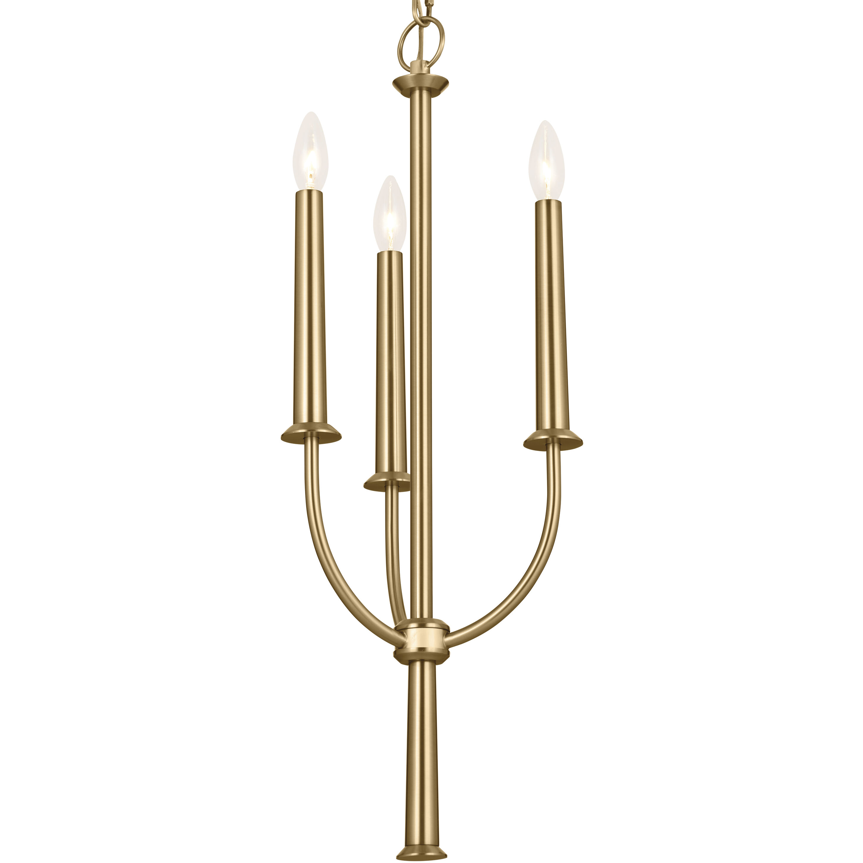 Florence 3 Light 11.25 inch Brushed Natural Brass Chandelier Ceiling Light